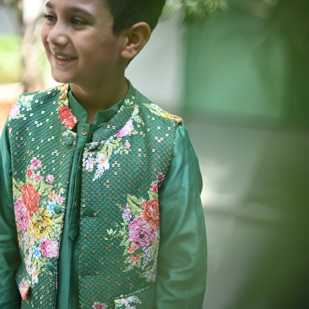 Abeer Bandhi Set Green