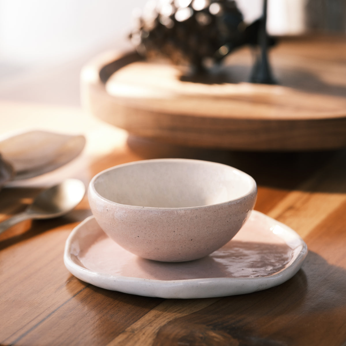 Dew Bowl - Pink & Ivory