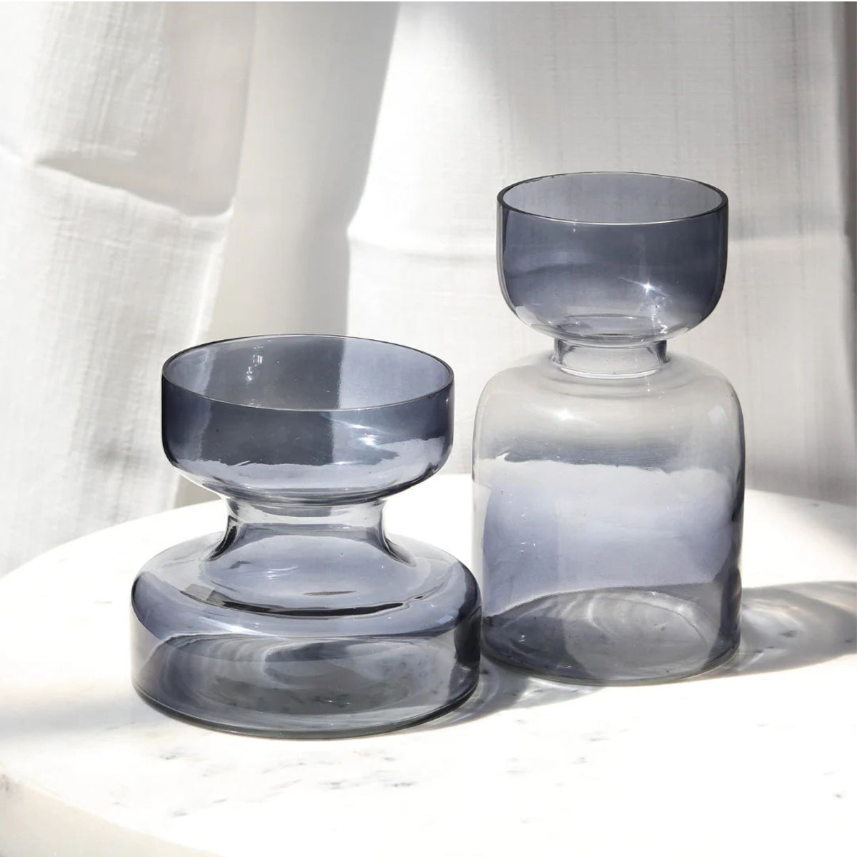 Slate Grey Glass Vase Tall