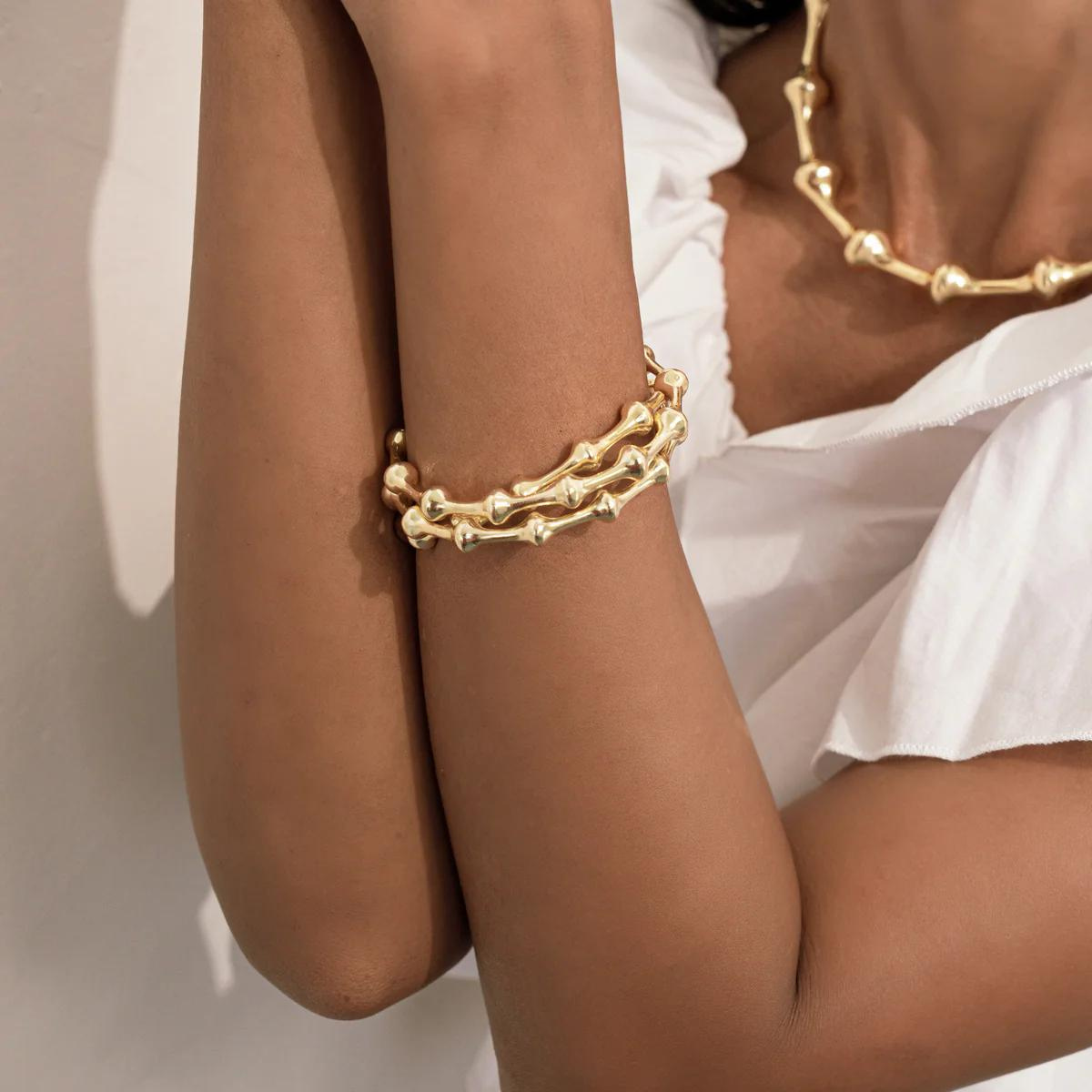 Brass Symphony Bangle | Gold