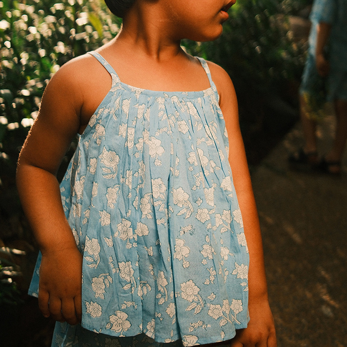 Blossom Powder Blue Spaghetti Top Shorts Set