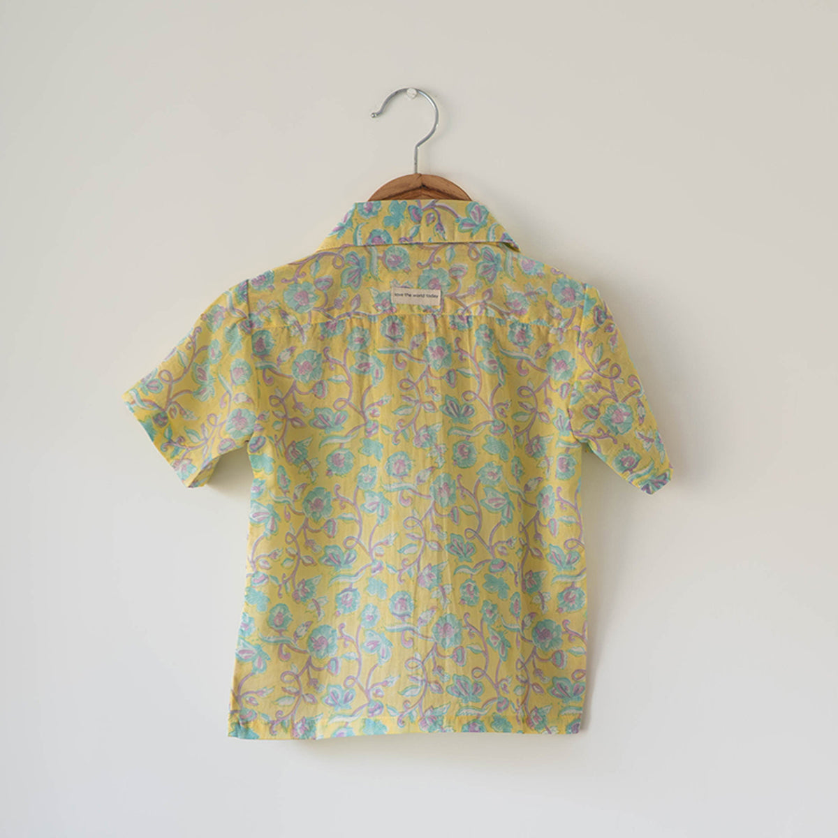 Boogie Shirt In Lemon Yellow Butterfly Blockprint
