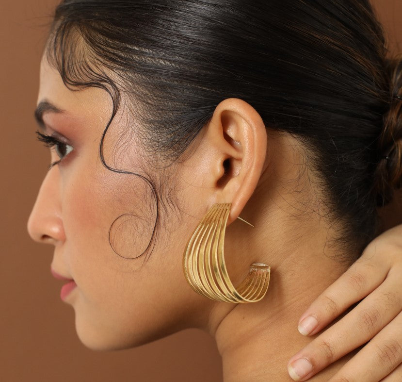 Brass Statement Hoops