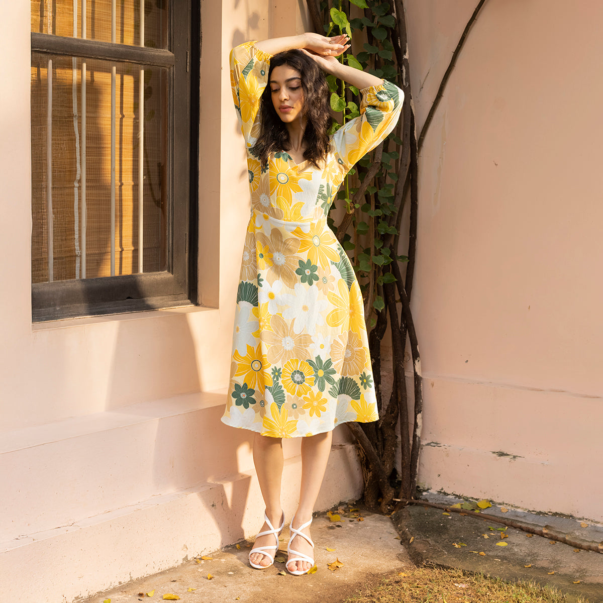 Blair Dress- Yellow Mosaic