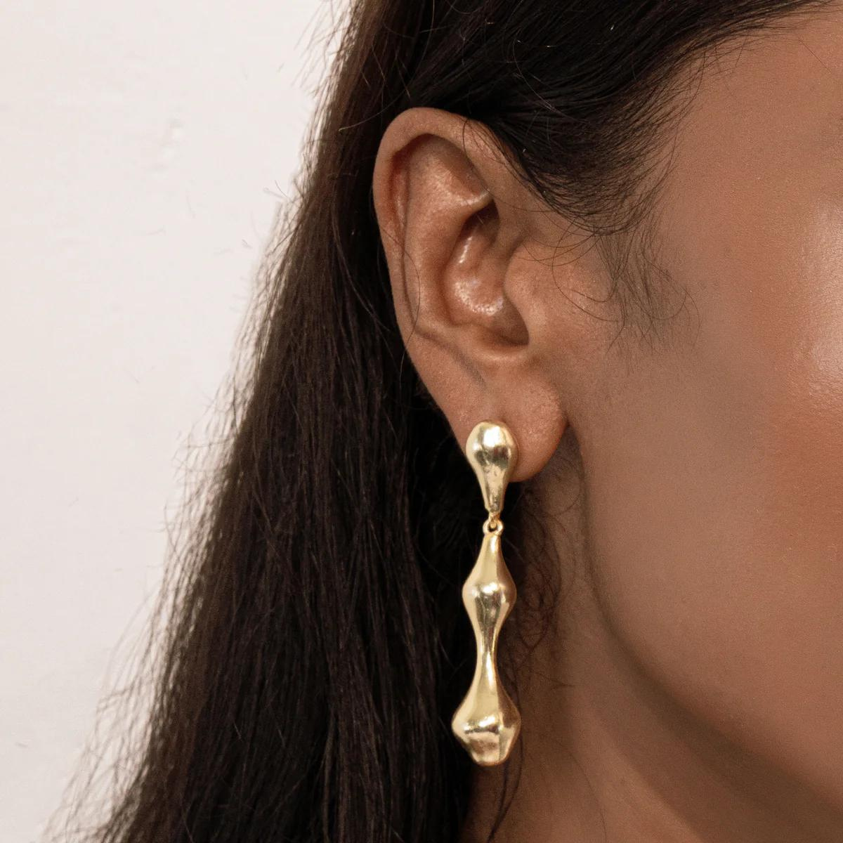 Brass Droplet Dangles | Gold