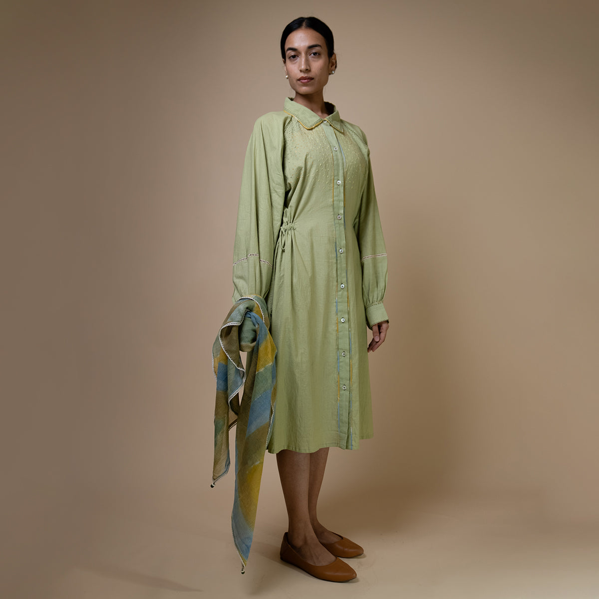 Meadows Embroidered Shirt Dress