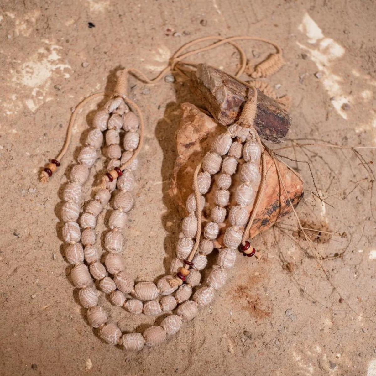 Dream Catcher Beige Boho Necklace