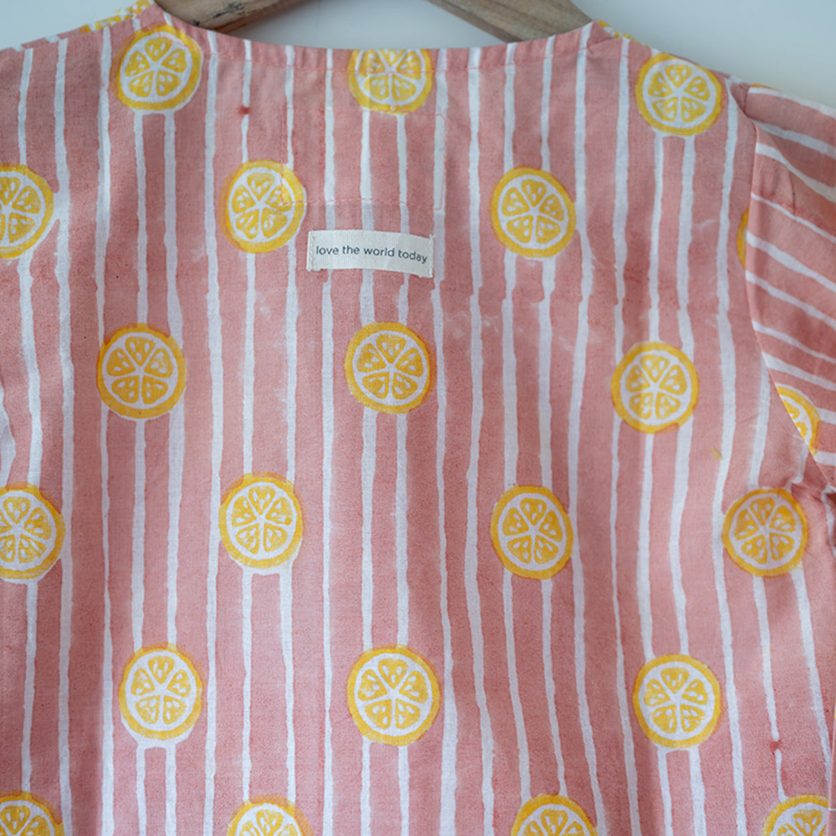 Sleepover Party Kurta And Shorts Co-Ord Set - Lemon Drizzle Peach Print