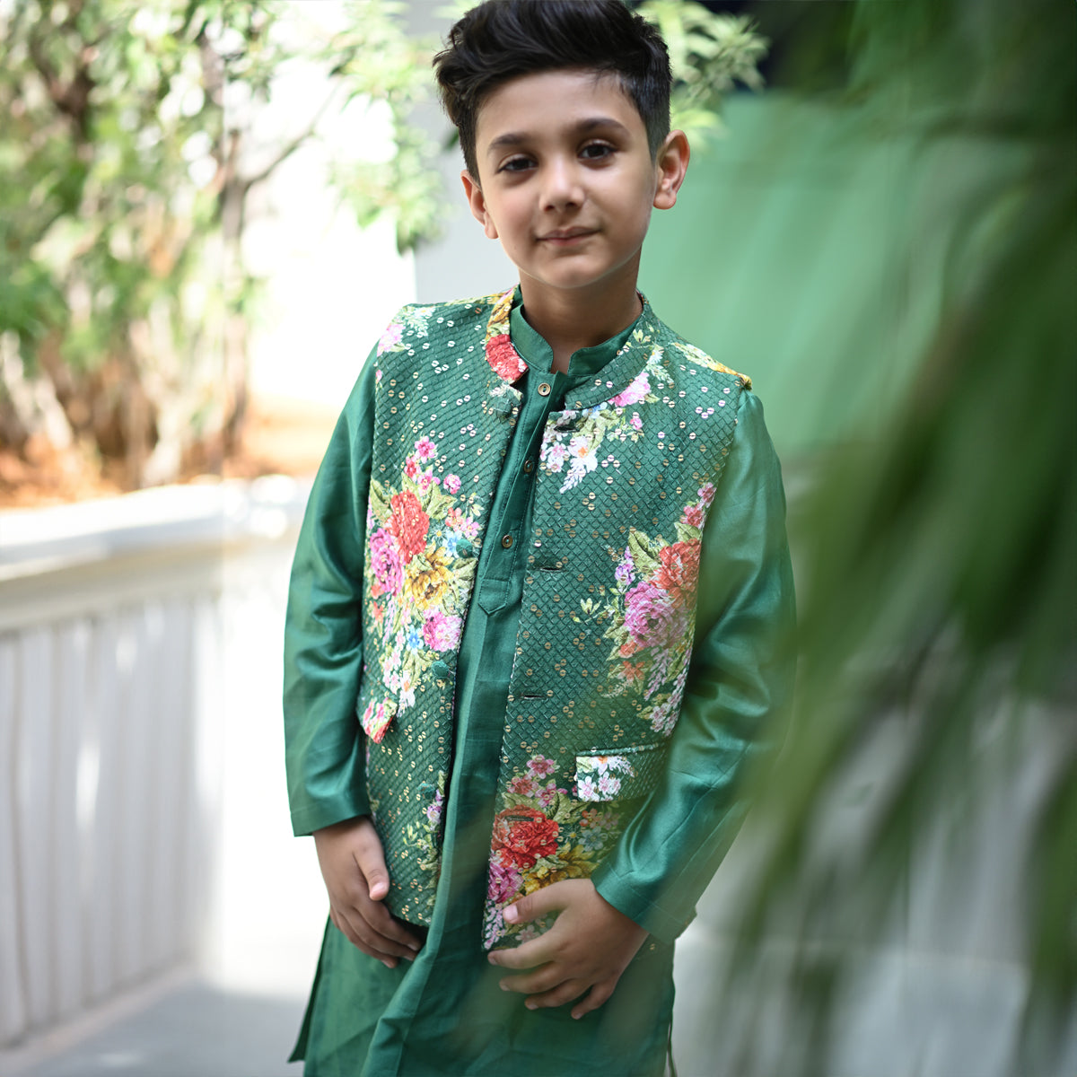 Abeer Bandhi Set Green