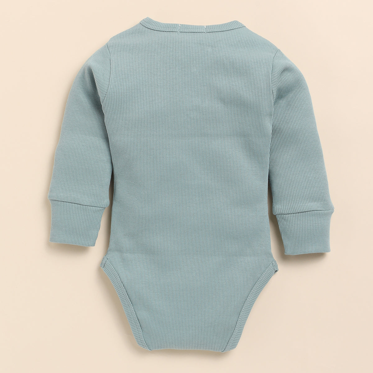 Organic Cotton Baby Bodysuit | Full Sleeves | Sea Green & White