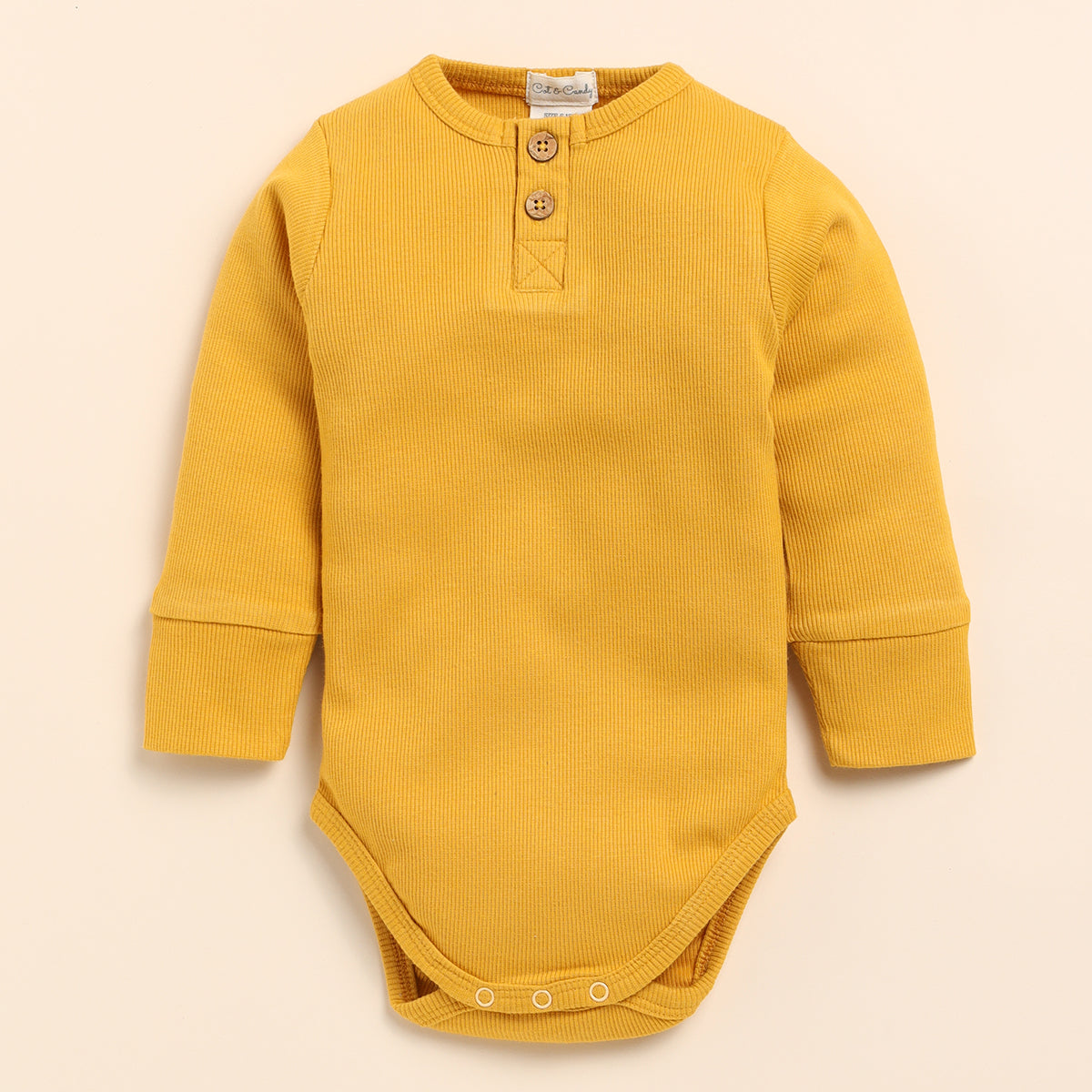 Organic Cotton Baby Bodysuit with Pants | Mustard Yellow & Denim Blue