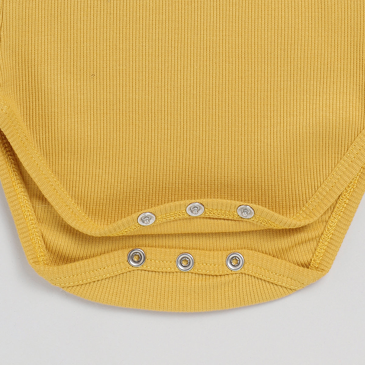 Organic Cotton Bodysuit for Baby | Half Sleeves | Latte Brown & Mustard Yellow