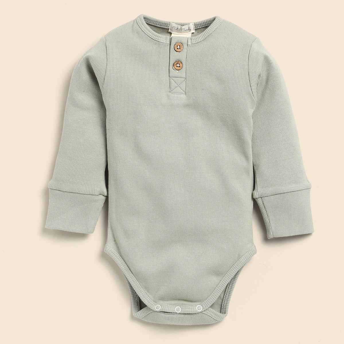 Organic Cotton Baby Bodysuit with Pants | Sage Green