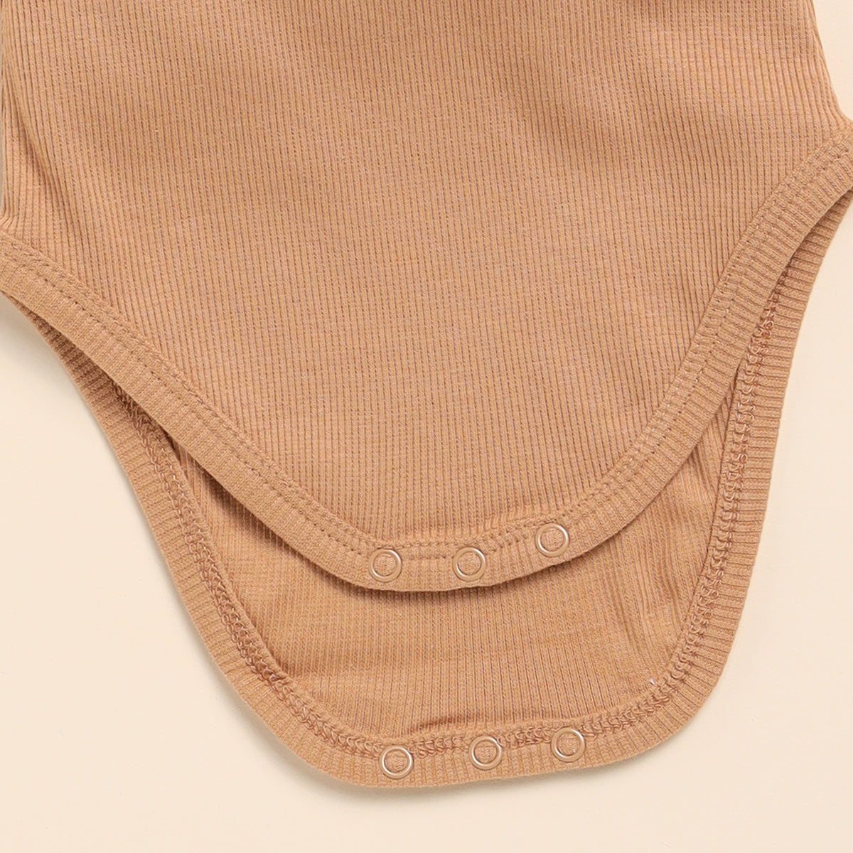 Organic Cotton Baby Bodysuit | Full Sleeves | Green & Camel Brown