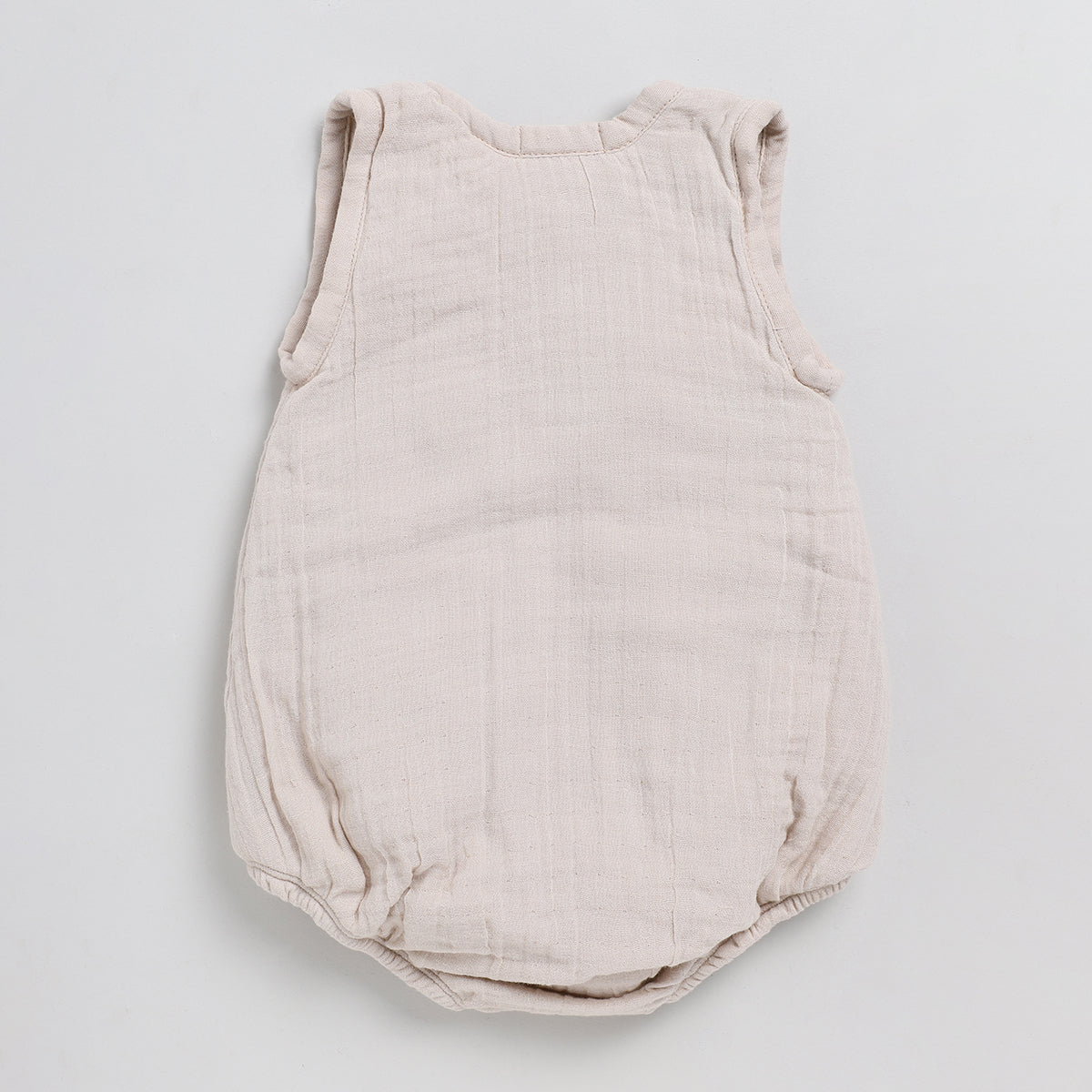 Organic Cotton Muslin Baby Romper | Navy Blue & Oatmeal White