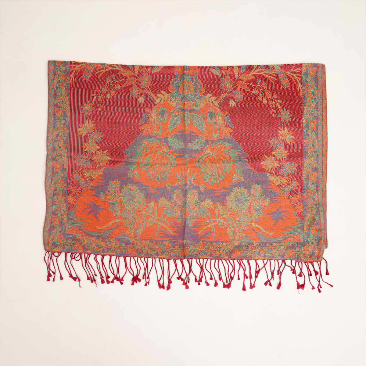 Red & Blue | Tree Of Life Special Edition Silk Stole (V)
