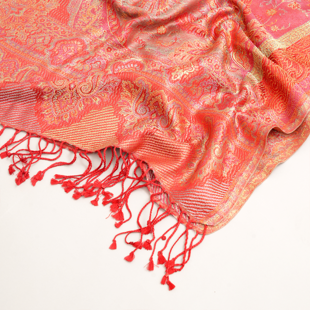 Orange & Silver | Paisley Special Edition Silk Stole