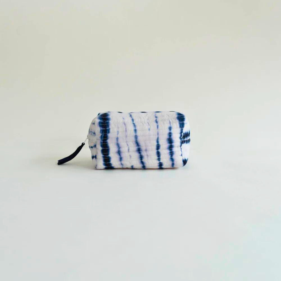 Shibori Quilted Pouches - Set of 2 - Green & Indigo