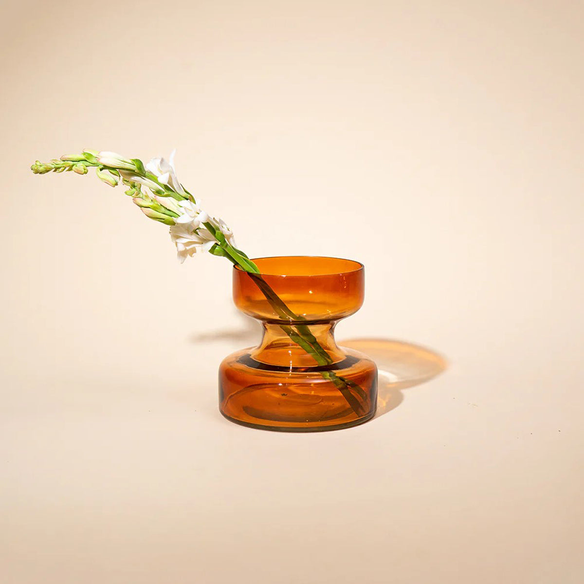 Haze Brown Glass Vase Short