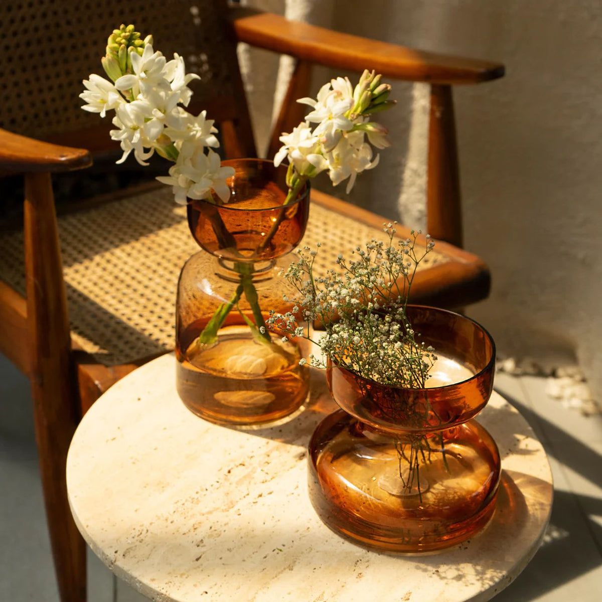 Haze Brown Glass Vase Tall