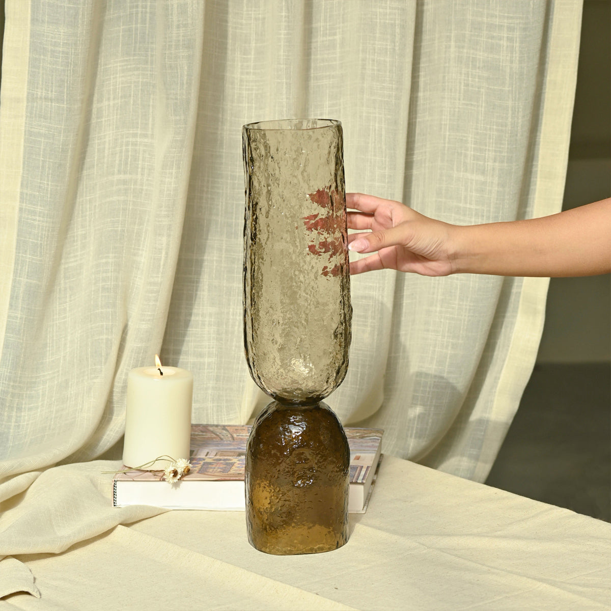 Axel Textured Glass Decorative Object | Tall