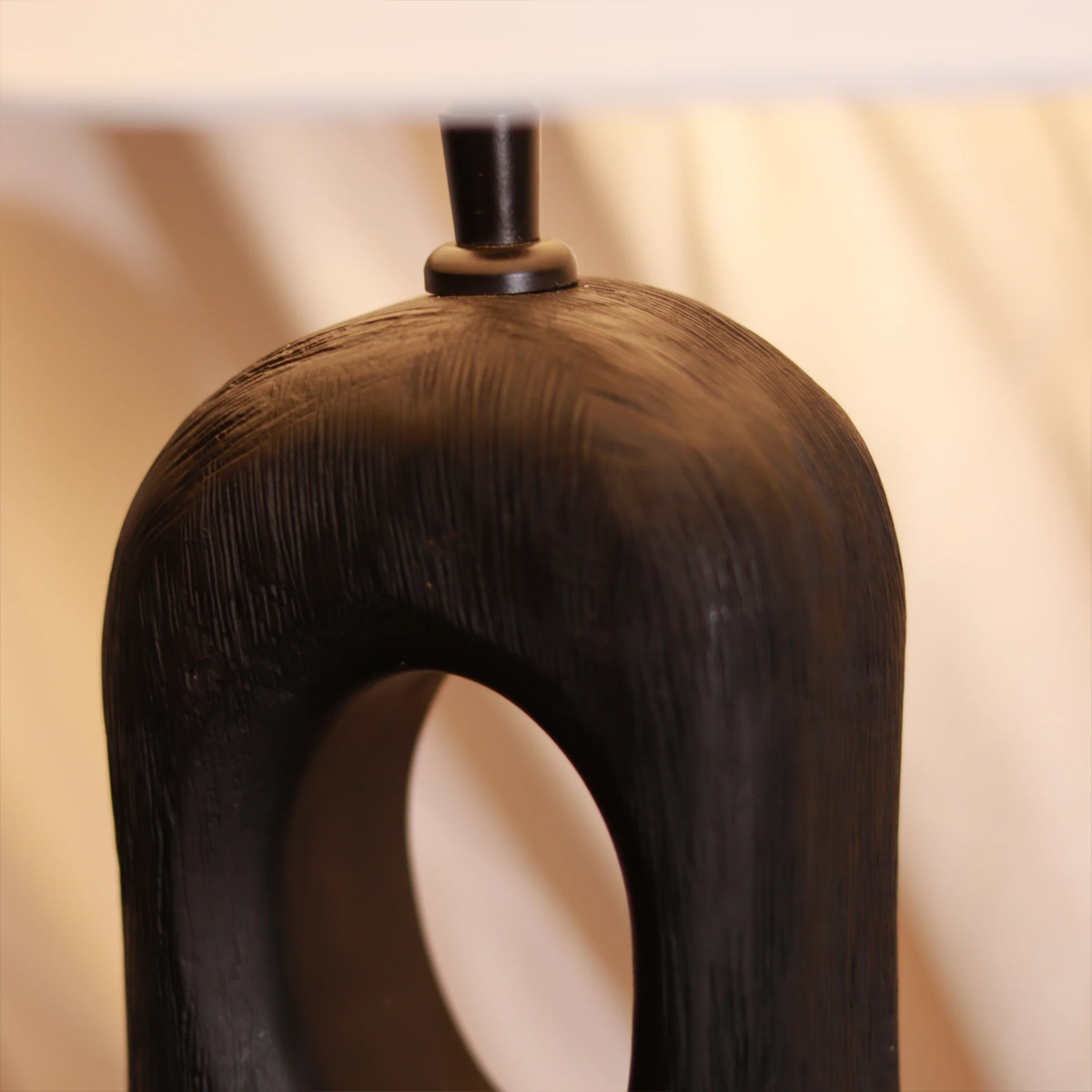 Aries Textured Wooden Lamp (Without Lampshade)