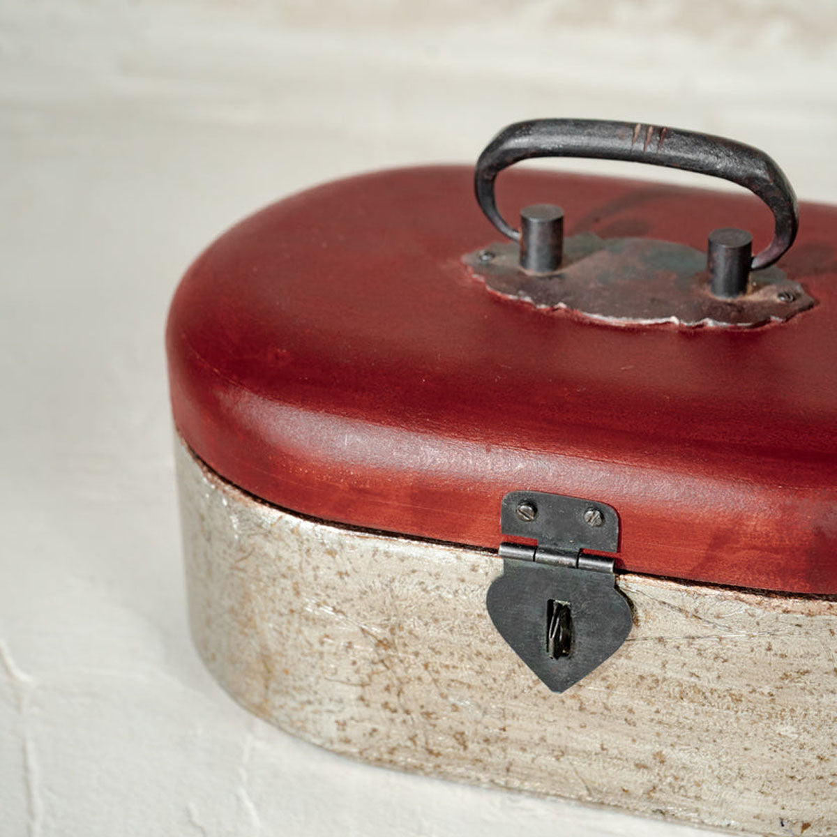 Chota Pitara Wooden Jewellery Box | Warm-Silver & Red