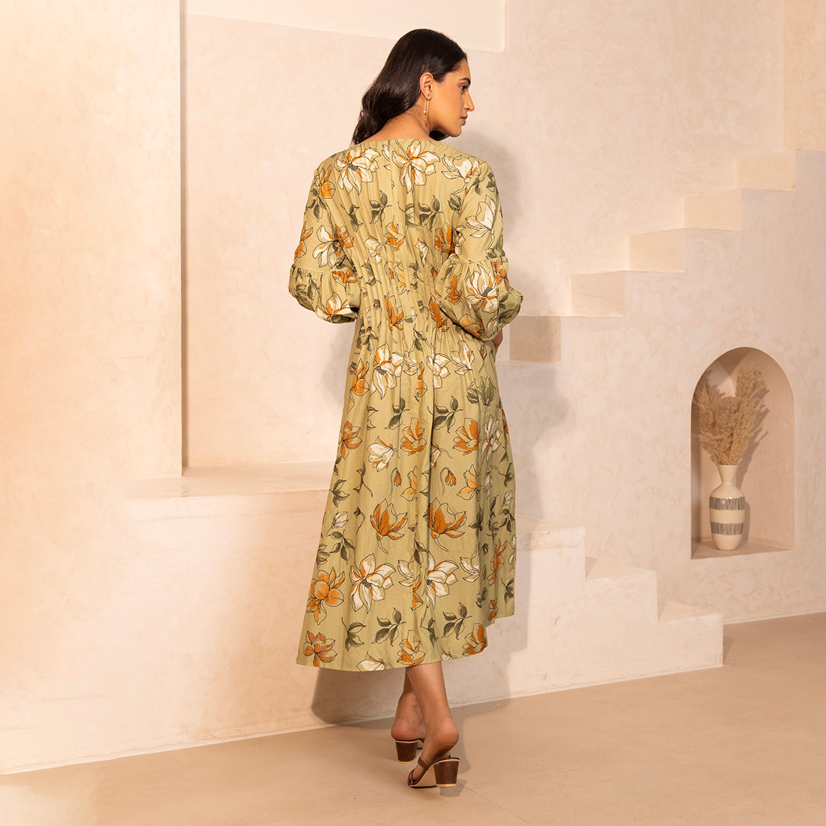 Oyster Dress- Magnolia Print