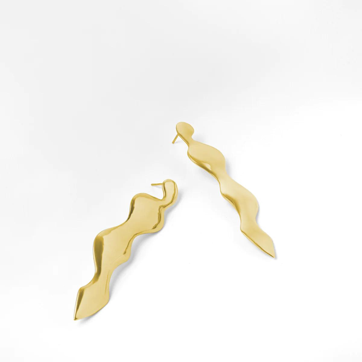 Water Stream Earrings | Gold