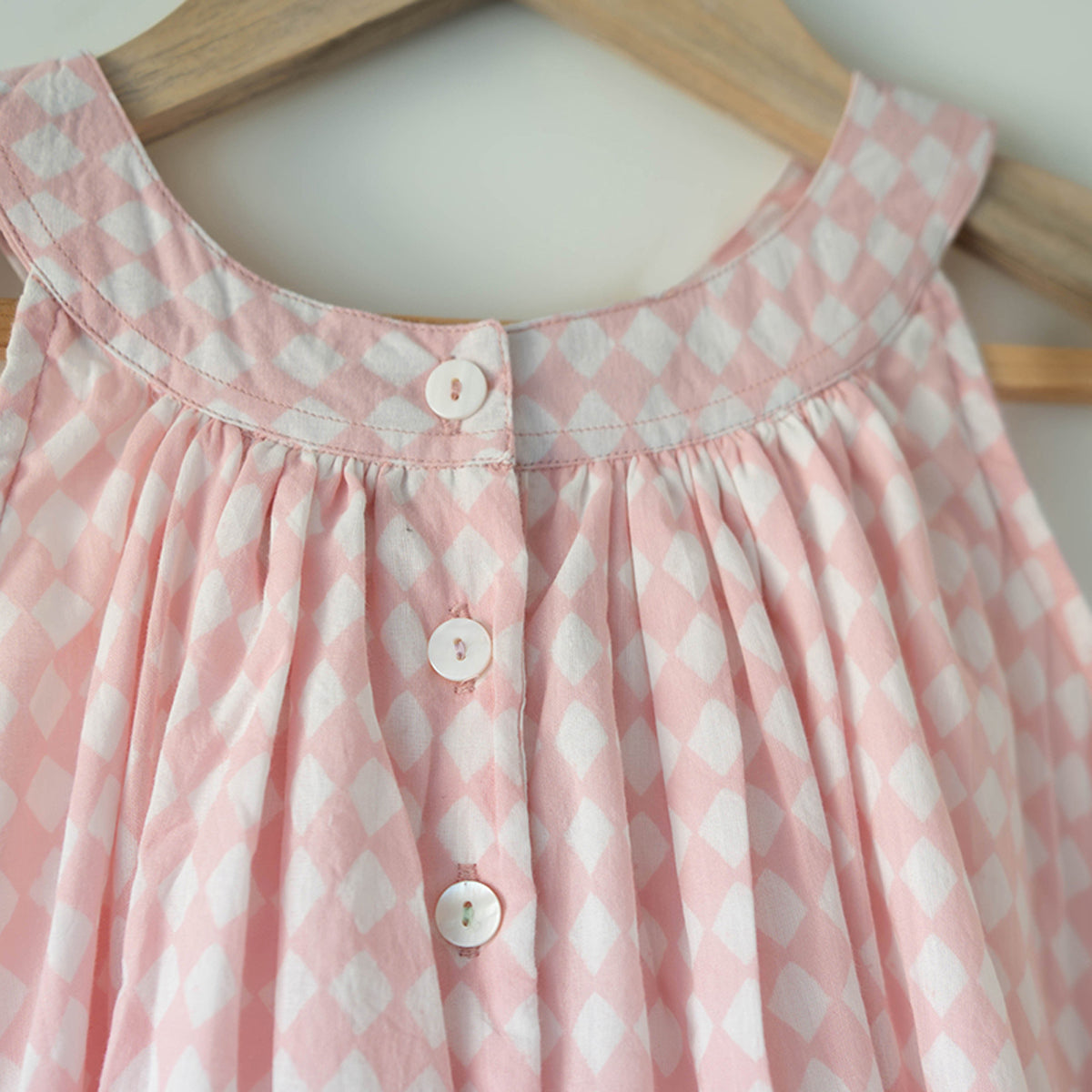 Pocketful Of Sunsets Dress In Rhombus Block Print