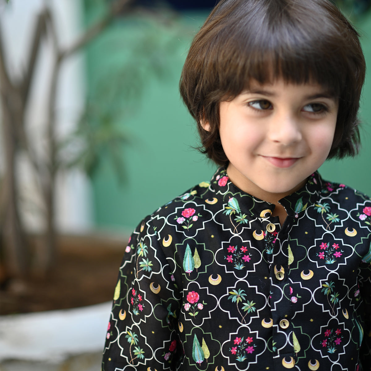 Arsh Kurta And Pyjama Set-Black Periyaar