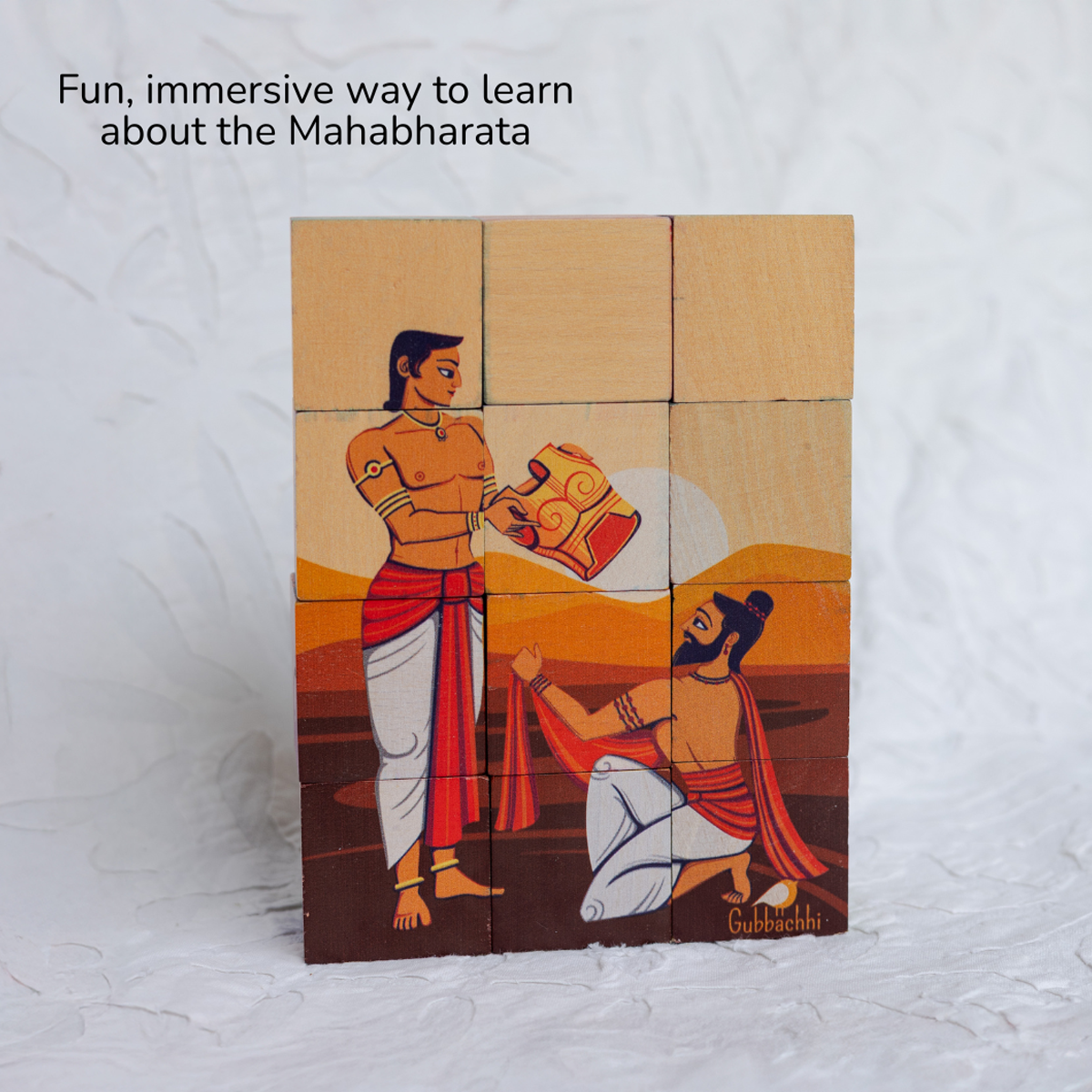 Mahabharata | Wooden 6-in-1 Puzzle Set (12 Blocks)