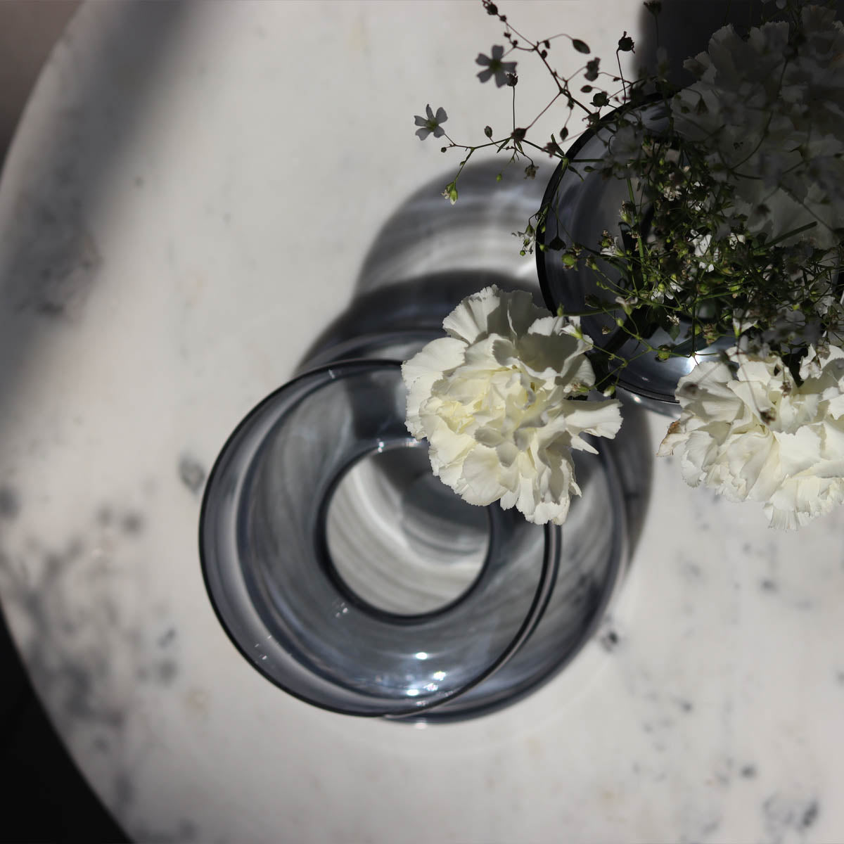 Slate Grey Glass Vase Short