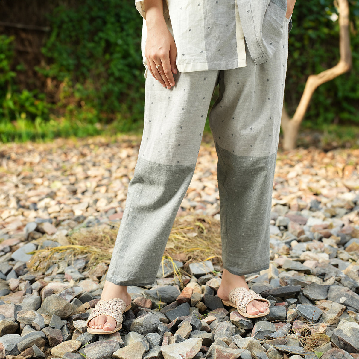 Duro Pants - Ecru and Grey