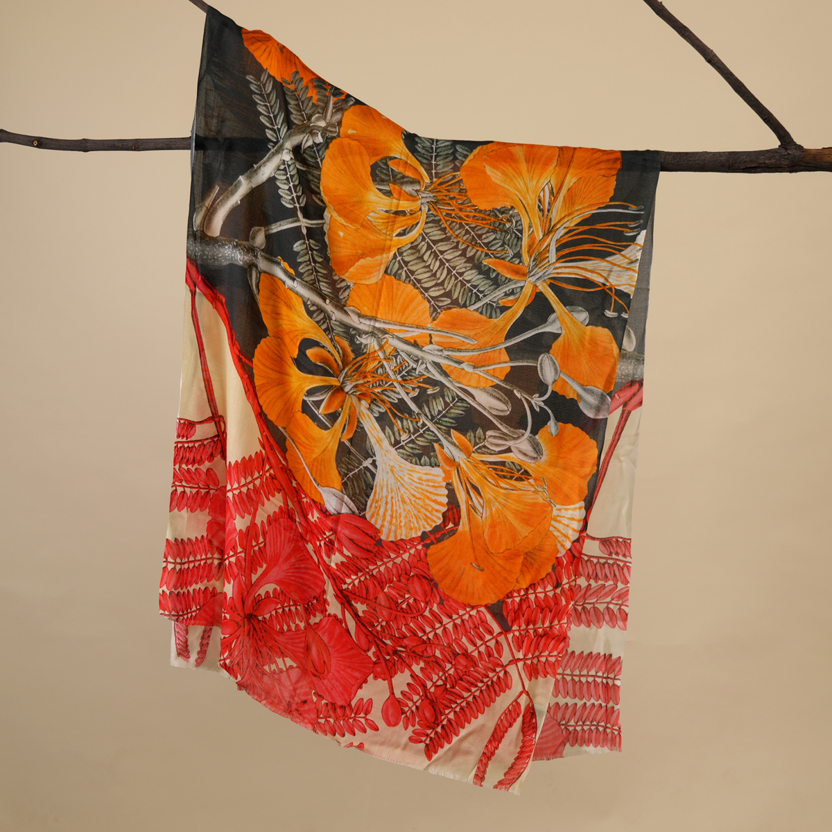 Flame & Shadow Bamboo Modal Stole