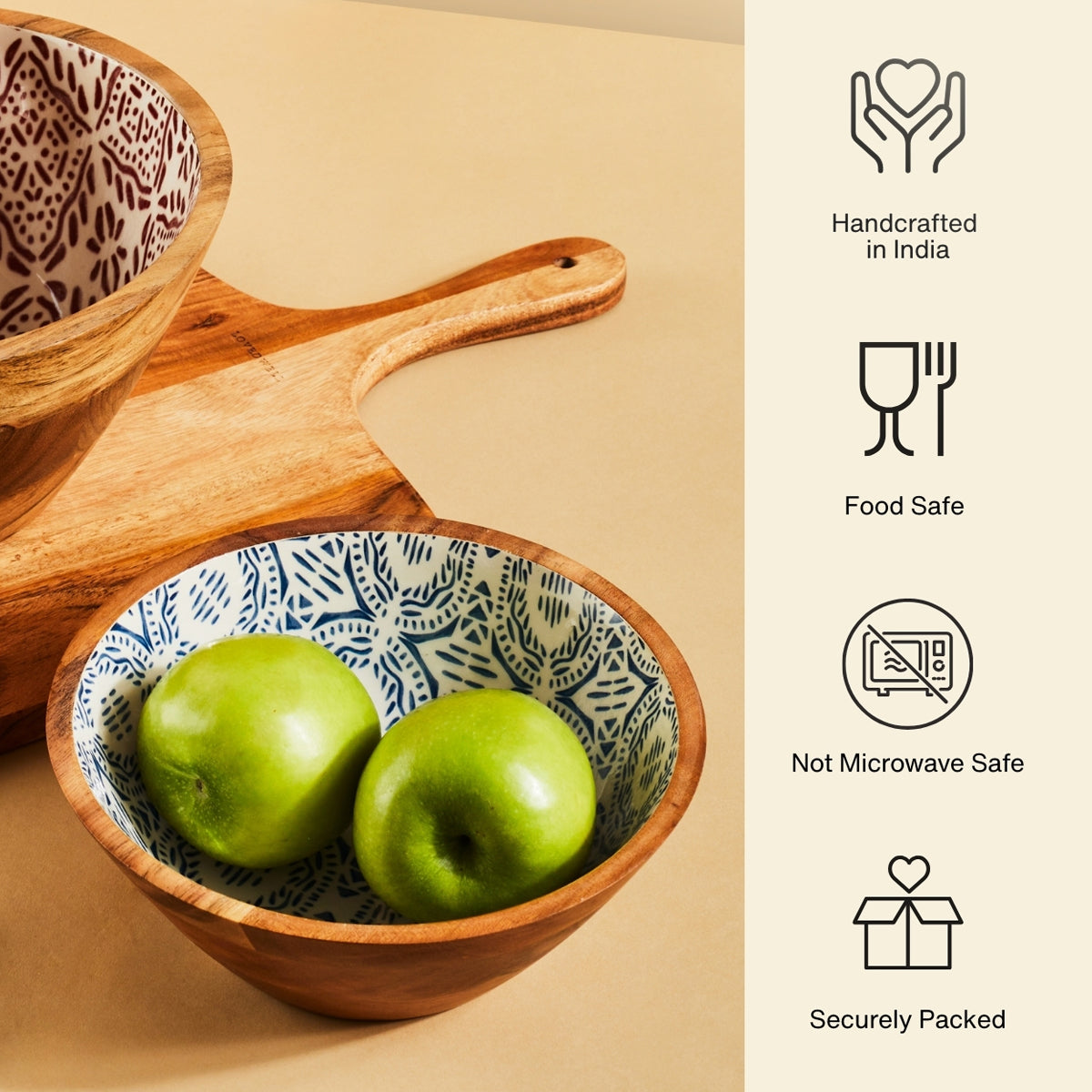 Fai Wooden Salad Bowl - 8 inches