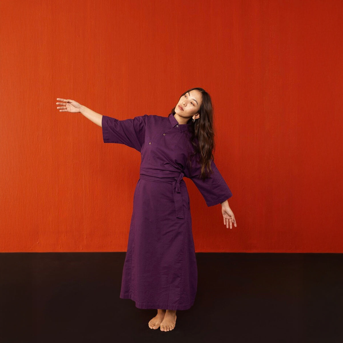 Aubergine Kham Chuba Os Tie Dress