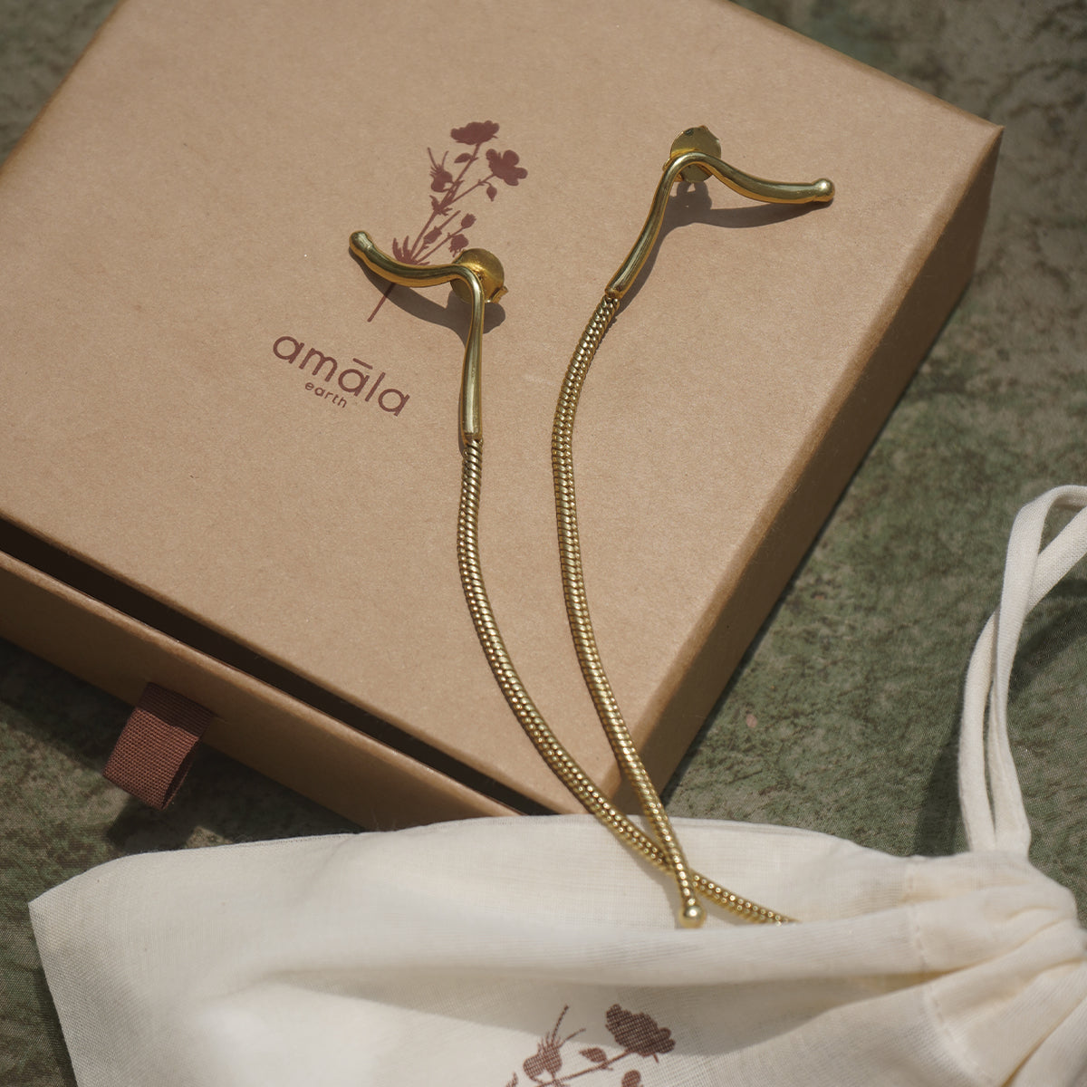 Trace Earrings - Brass