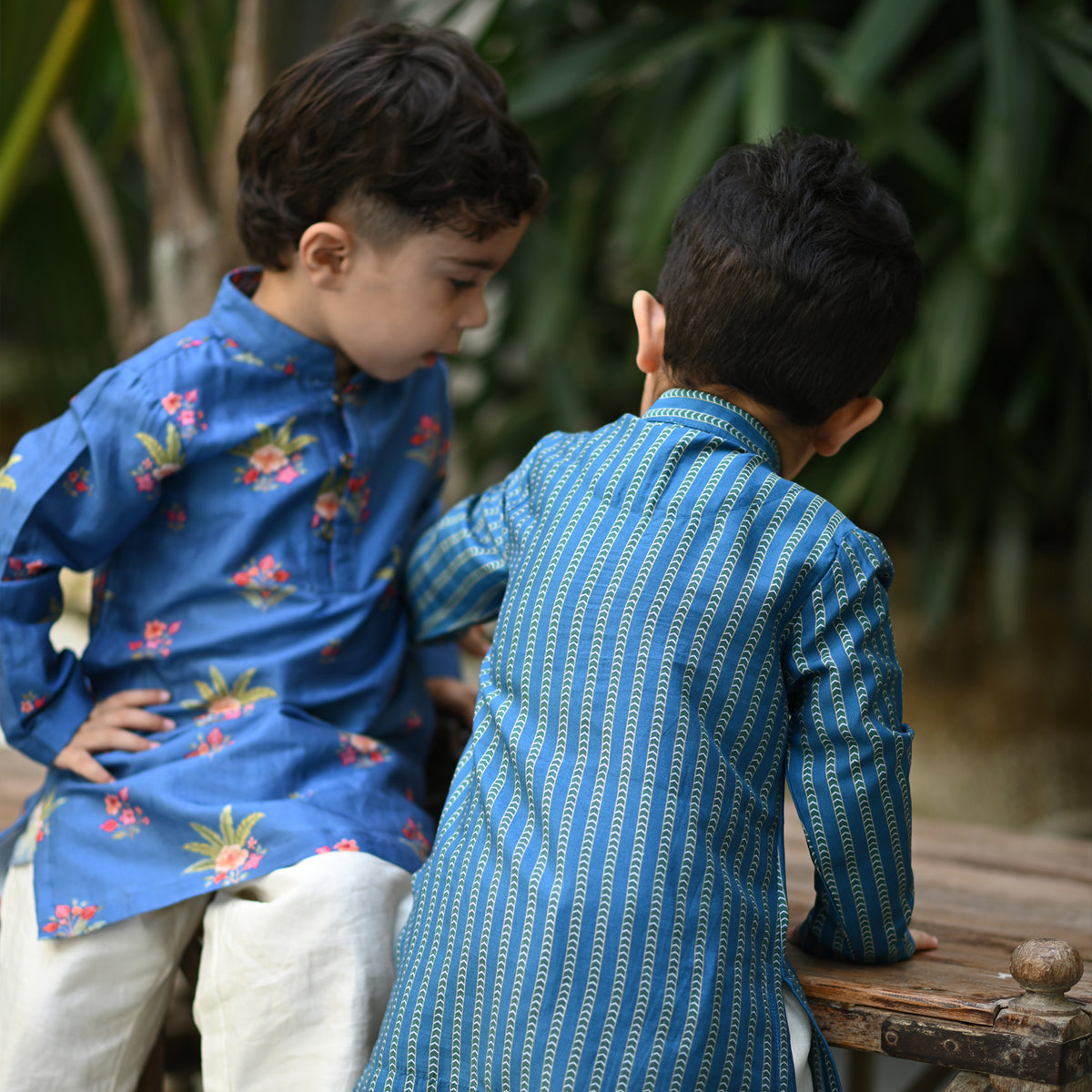 Abhimanyu Kurta And Pyjama Set- Electric Blue Anaar Bagh