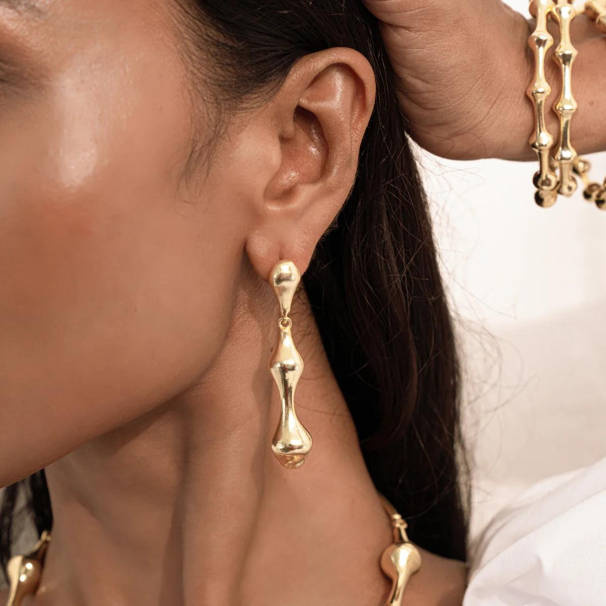 Brass Droplet Dangles | Gold