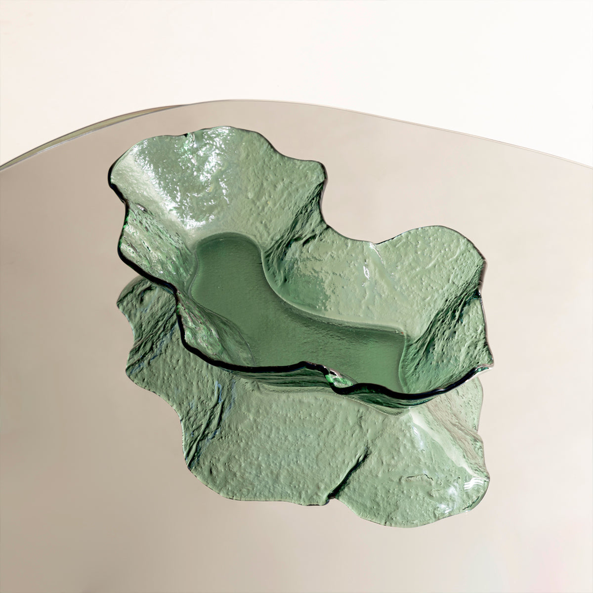 Lava Glass Bowl Large | Moss Green