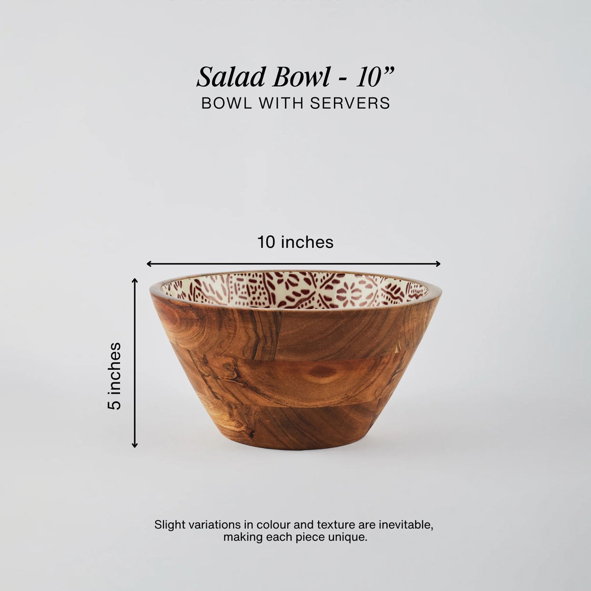 Tuli Wooden Salad Bowl (10 inches)