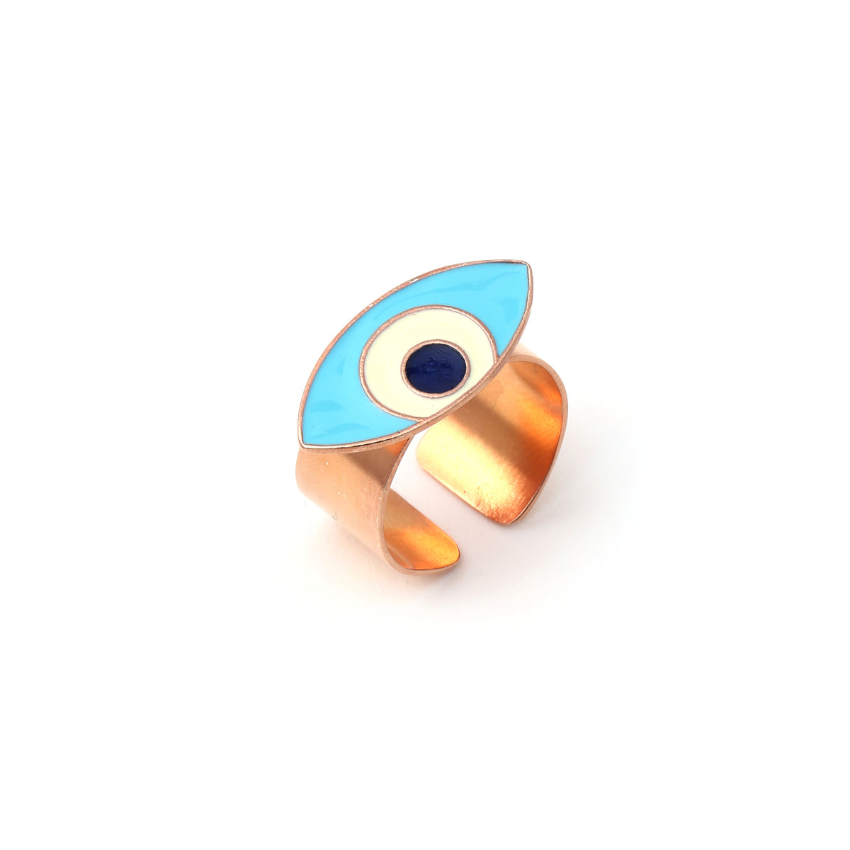 Evil Eye Adjustable Ring | Ivory Gold