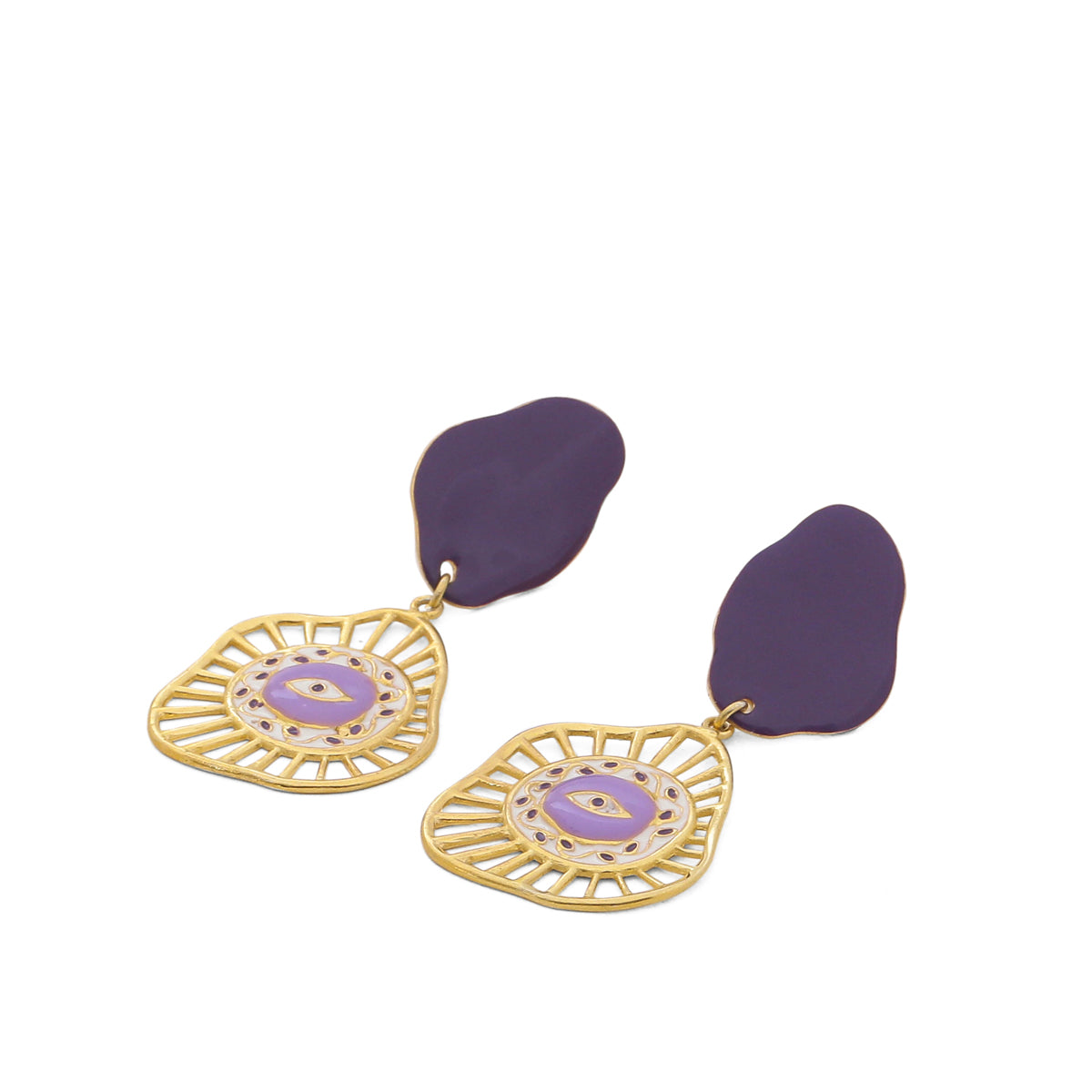 Evil Eye Earrings | Purple