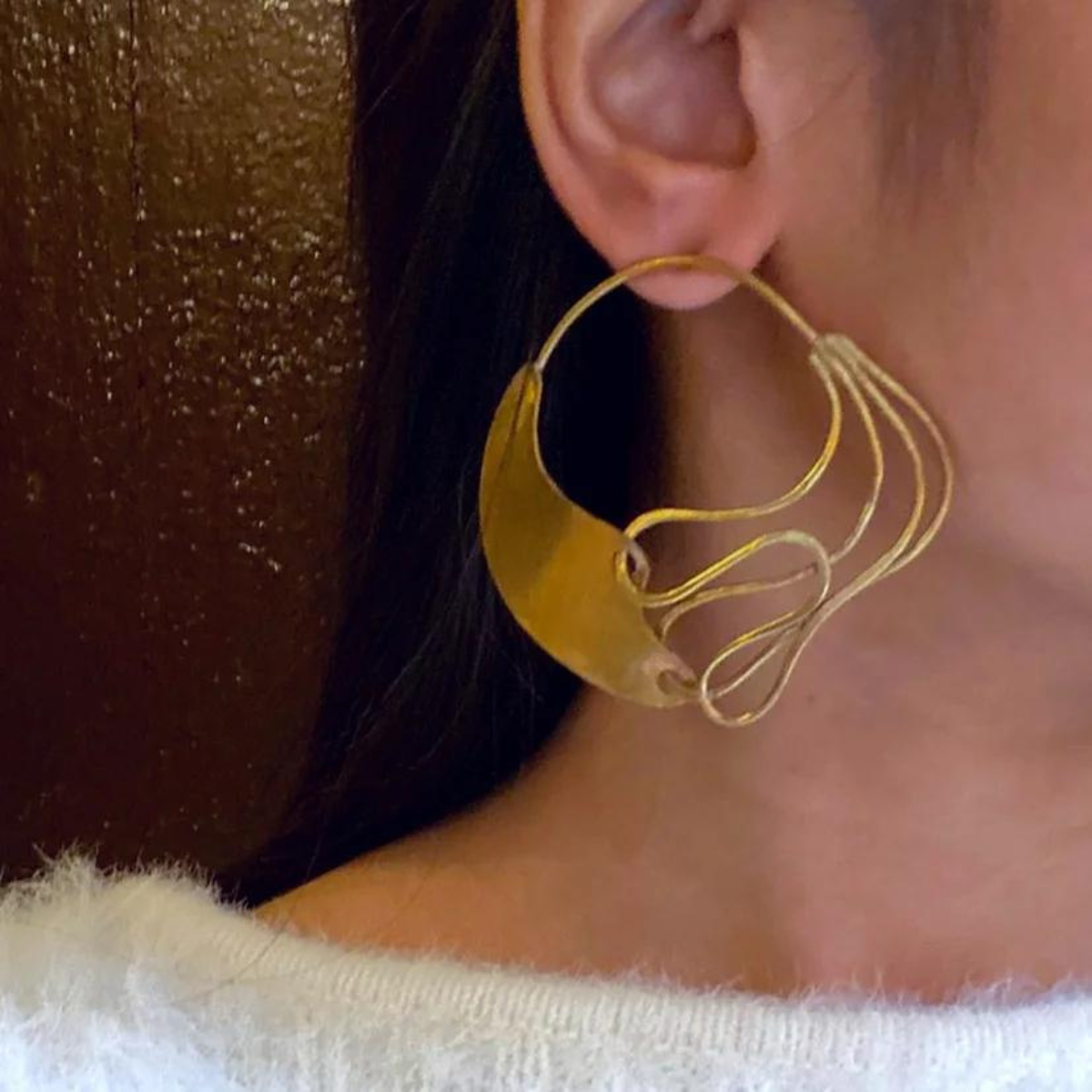 Brass Statement Earrings