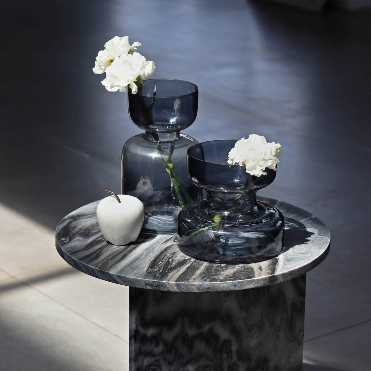 Slate Grey Glass Vase Short