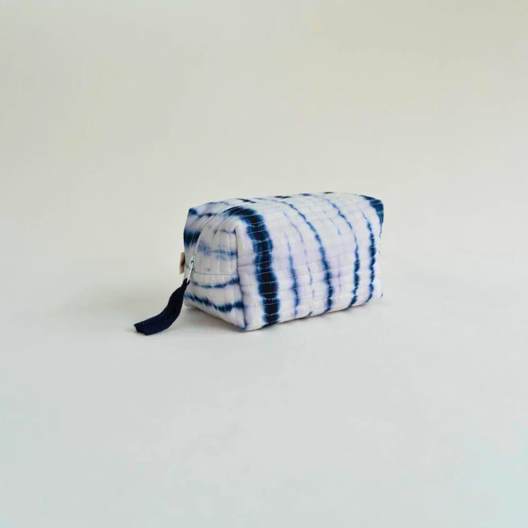 Shibori Quilted Pouches - Set of 2 - Green & Indigo