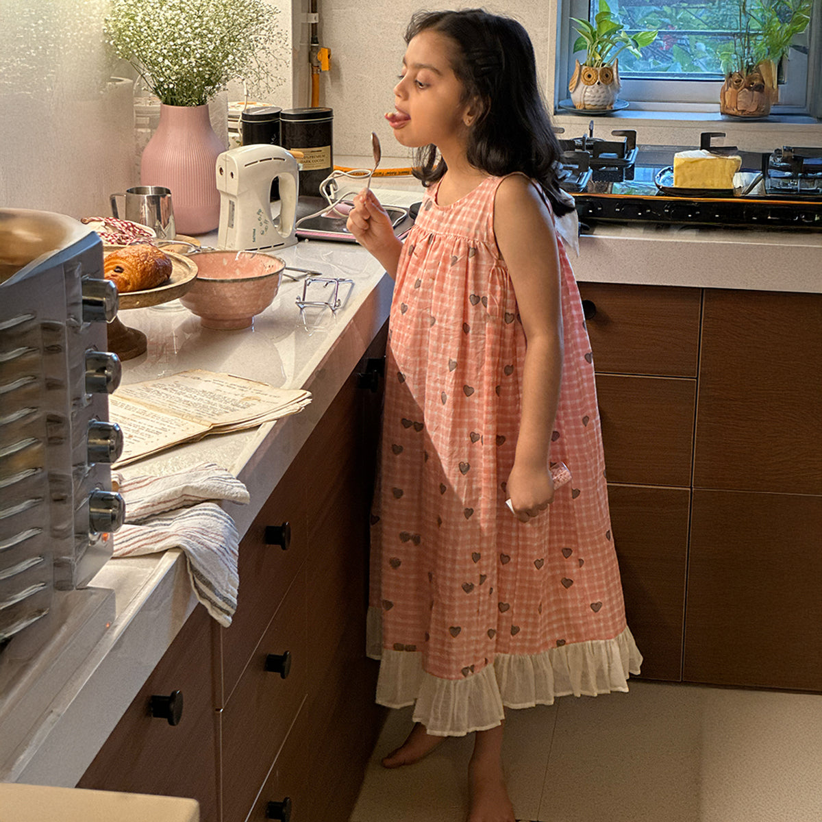 Nightgown - Peach Baked With Love Print