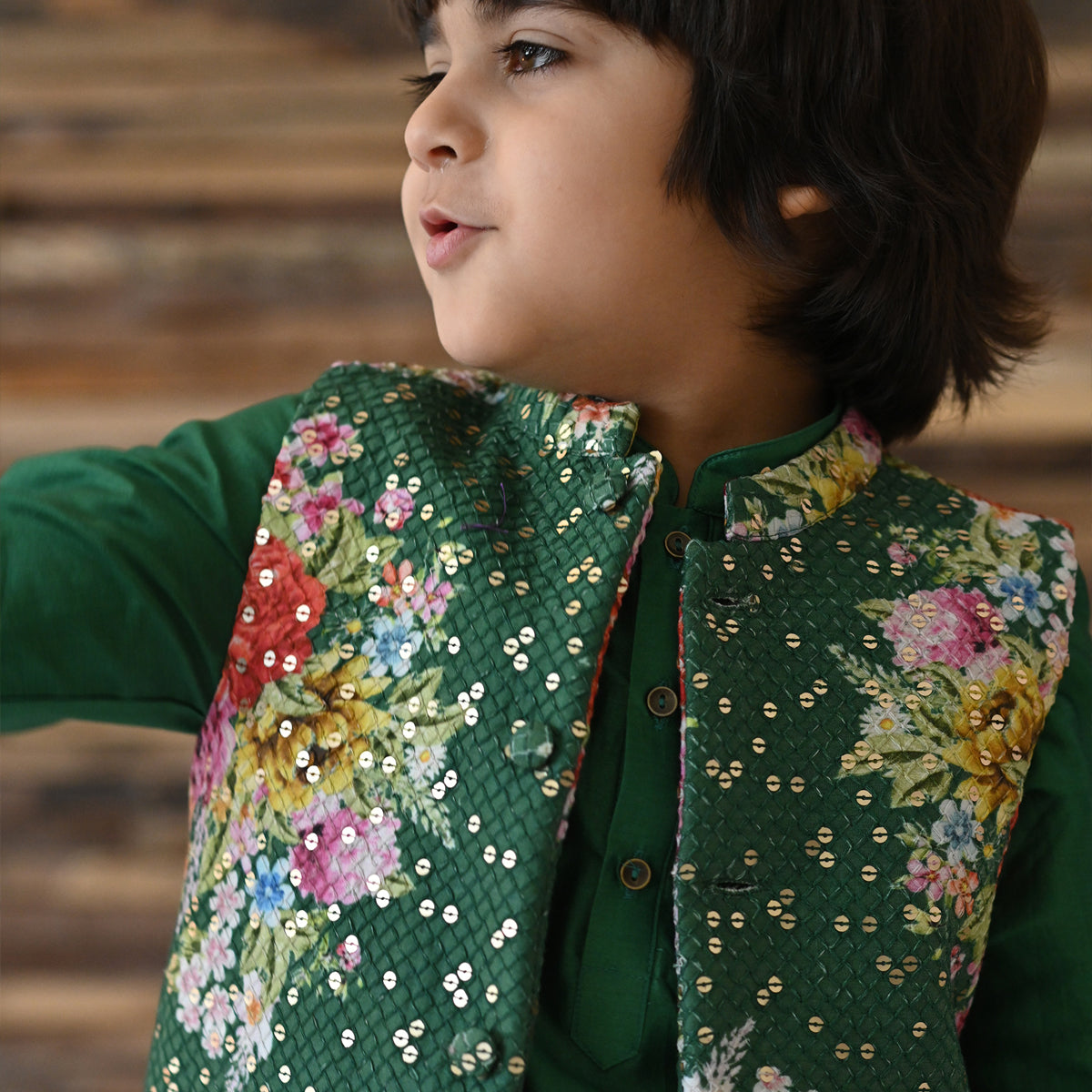 Abeer Bandhi Set Green