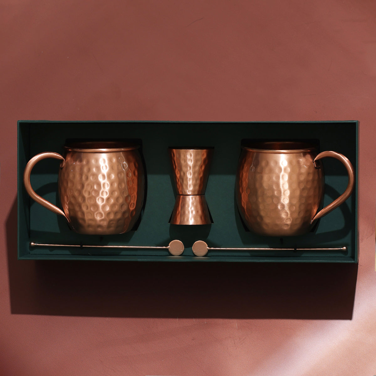 Copper Moscow Mule Cocktail Set | 5 Pieces | Hammered